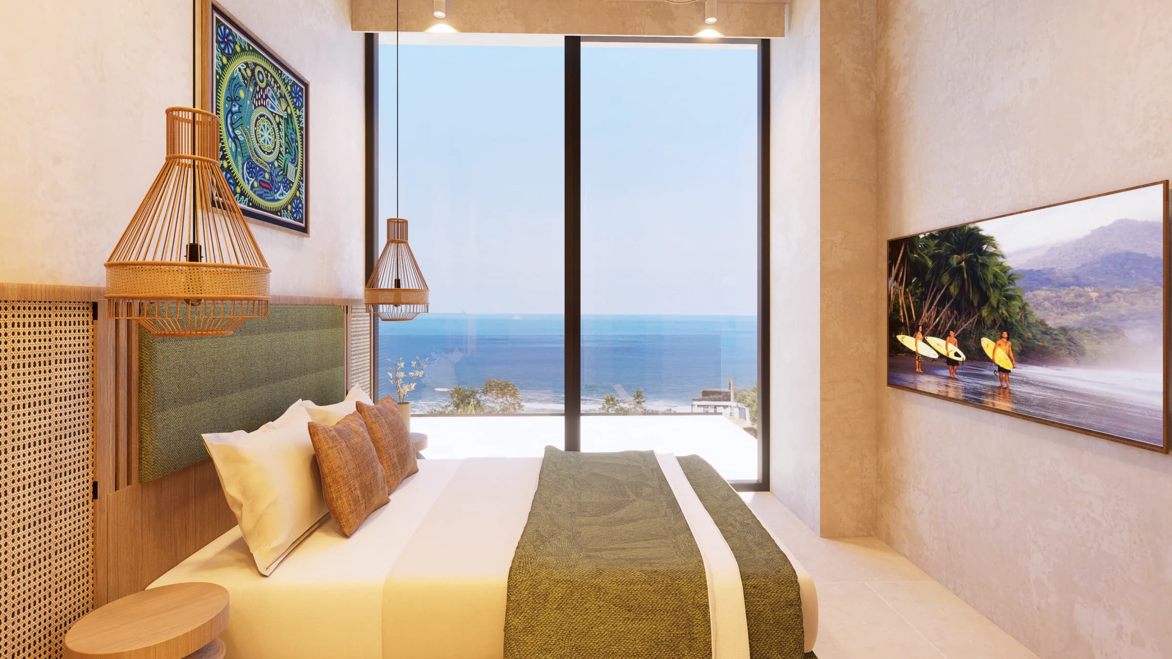 One-bedroom residence with a direct view of the Pacific from the bedroom